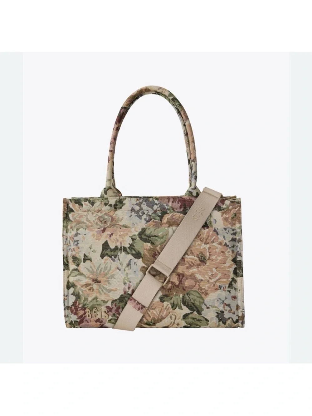 Beis floral tote - Picture 1 of 10